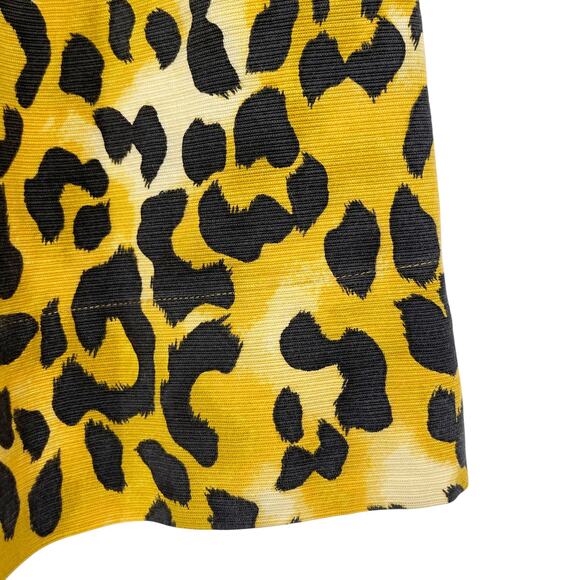 St. John Yellow Black Leopard Print Silk Blend Skirt A-Line Women’s Size 4 - Picture 2 of 7